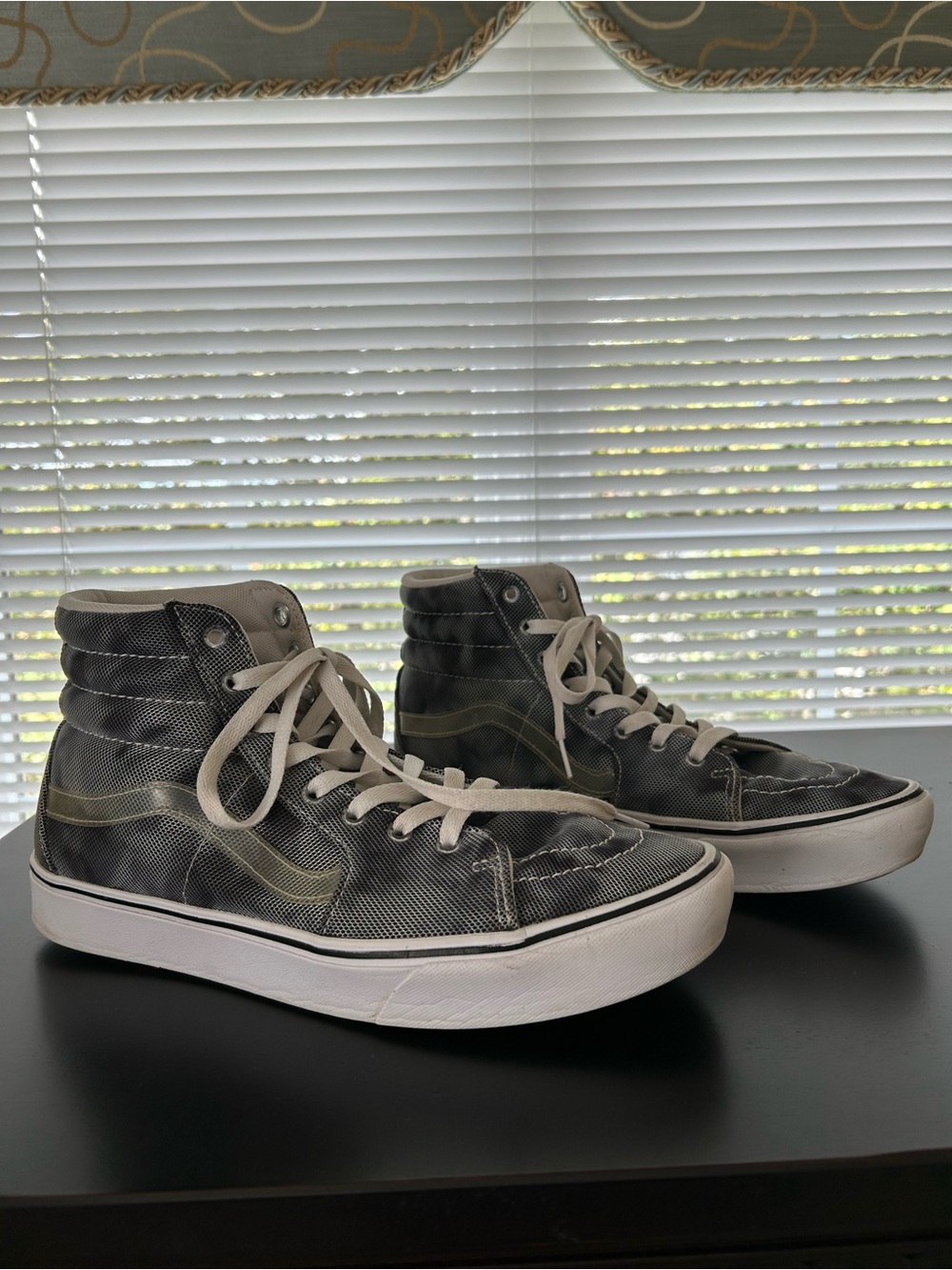 Vans Gray High-Top Sneakers with White Laces